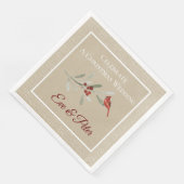 Serviette En Papier Hivers simples| Cardinal rouge | CARRÉ | MARIAGE (Coin)