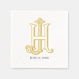 Serviette En Papier HJ Monogram ou JH Monogram Napkins