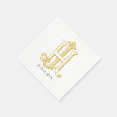 Serviette En Papier HJ Monogram ou JH Monogram Napkins (Coin)