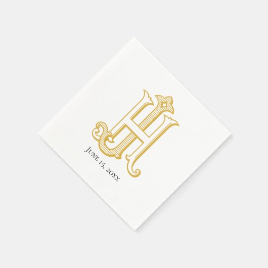 Serviette En Papier HJ Monogram ou JH Monogram Napkins (Coin)