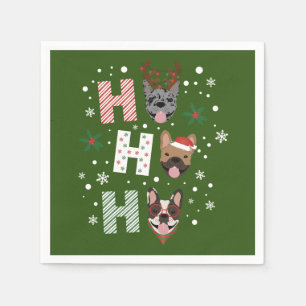 Serviette En Papier Ho Ho Ho French Bulldog Joyeux Noël