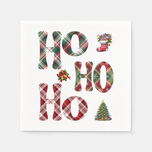 Serviette En Papier Ho Ho Ho Joué Noël (Devant)