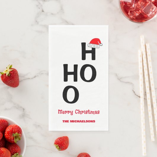 Serviette En Papier Ho Ho Ho : Joyeux Noël (En situation)
