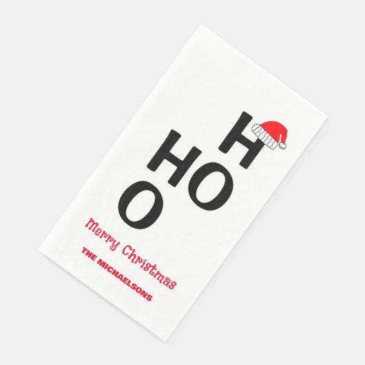Serviette En Papier Ho Ho Ho : Joyeux Noël (Coin)