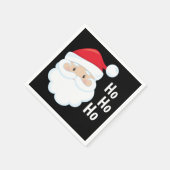 Serviette En Papier Ho Ho Ho Père Noël Face Noël Fêtes Rouge Blanc (Coin)