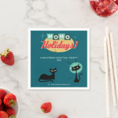 Serviette En Papier Ho Ho Holidays Midcentury Modern Christmas (En situation)