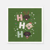 Serviette En Papier Ho Ho Labrador Retriever Joyeux Noël (Devant)