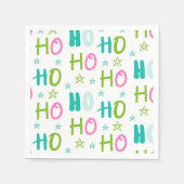 Serviette En Papier Ho Ho Pink Teal Stars Modern Christmas (Devant)