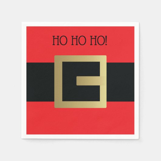 Serviette En Papier HO HO Santa Claus Belt Christmas Party (Devant)
