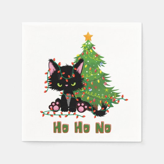 Serviette En Papier HO NO Christmas Cat (Devant)