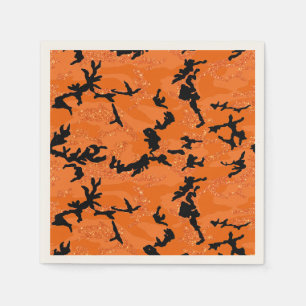 Serviette En Papier HOC Orange Pailleté Édition Halloween Camo