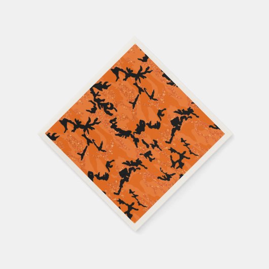 Serviette En Papier HOC Orange Parties scintillant Halloween Edition C (Coin)