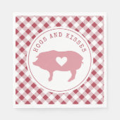 Serviette En Papier Hochons et baisers Cochon rose Valentine Photo (Devant)