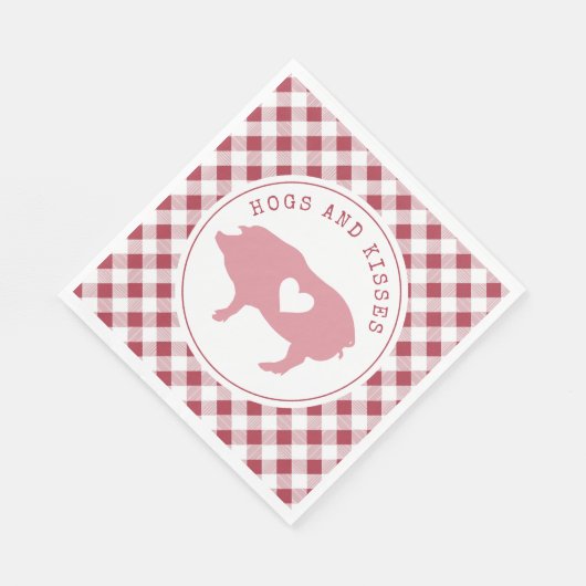 Serviette En Papier Hochons et baisers Cochon rose Valentine Photo (Coin)
