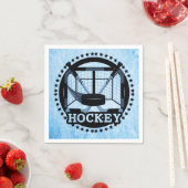 Serviette En Papier Hockey bleu glace (En situation)