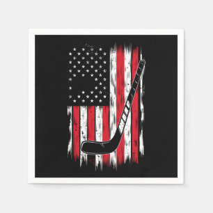 Serviette En Papier Hockey Drapeau Américain Sports Rétro Vintage