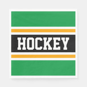 Serviette En Papier HOCKEY Gras Vert clair Noir Jaune Gris