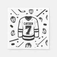 Hockey noir et blanc 7e anniversaire