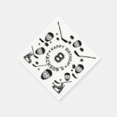 Serviette En Papier Hockey noir et blanc Anniversaire de enfant à thèm (Coin)
