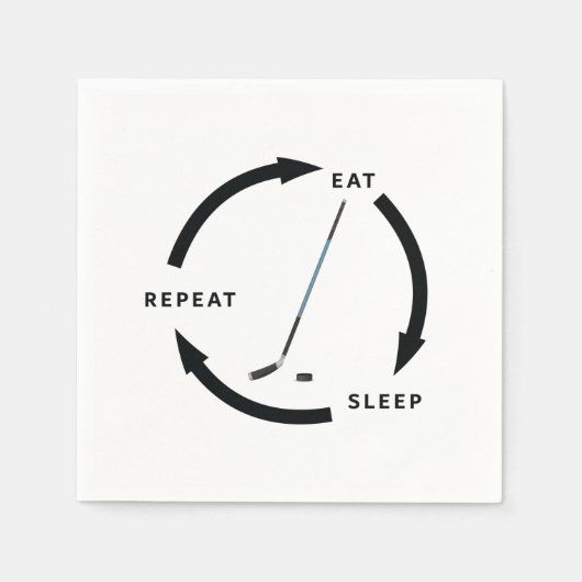 Serviette En Papier Hockey sur glace Dormir Répéter Le Ventilateur De  (Devant)