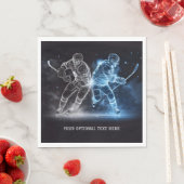 Serviette En Papier Hockey sur glace sur texte personnalisé (En situation)