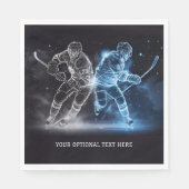Serviette En Papier Hockey sur glace sur texte personnalisé (Devant)