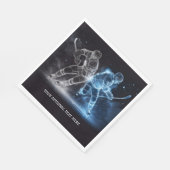 Serviette En Papier Hockey sur glace sur texte personnalisé (Coin)