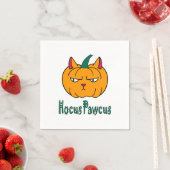 Serviette En Papier Hocus pawcus Halloween citrouille ginger cat magie (En situation)