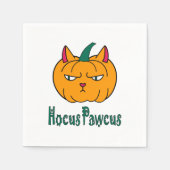 Serviette En Papier Hocus pawcus Halloween citrouille ginger cat magie (Devant)