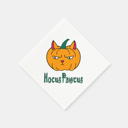 Serviette En Papier Hocus pawcus Halloween citrouille ginger cat magie (Coin)