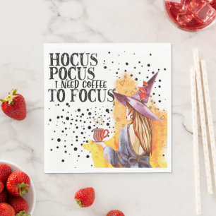 Serviette En Papier Hocus Pocus J'Ai Besoin De Café Pour Me Concentrer