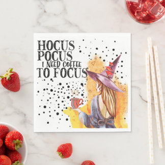 Serviette En Papier Hocus Pocus J'Ai Besoin De Café Pour Me Concentrer
