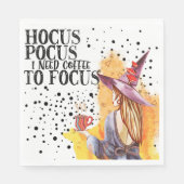 Serviette En Papier Hocus Pocus J'Ai Besoin De Café Pour Me Concentrer (Devant)