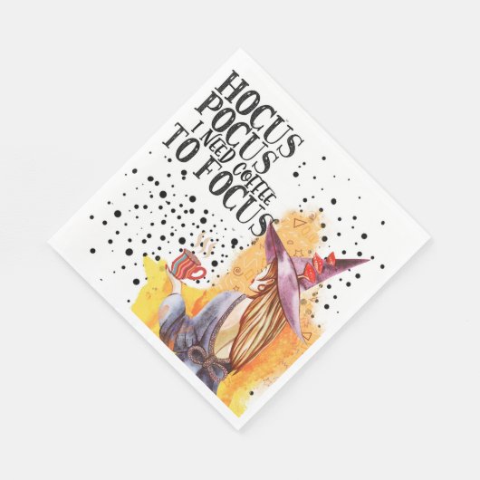 Serviette En Papier Hocus Pocus J'Ai Besoin De Café Pour Me Concentrer (Coin)
