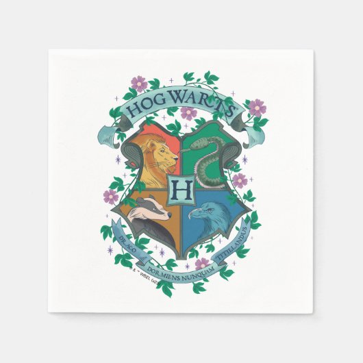 Serviette En Papier HOGWARTS™ Floral Crest (Devant)