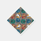 Serviette En Papier HOGWARTS™ Houses Crosshatched Pattern (Coin)