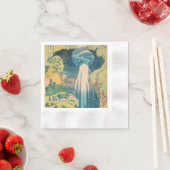 Serviette En Papier Hokusai Amida Cascade Japon (En situation)