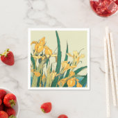 Serviette En Papier Hokusai grasshopper et iris Japon (En situation)
