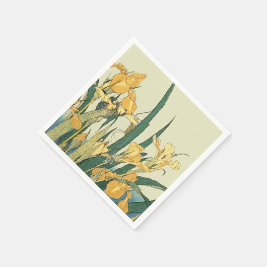 Serviette En Papier Hokusai grasshopper et iris Japon (Coin)