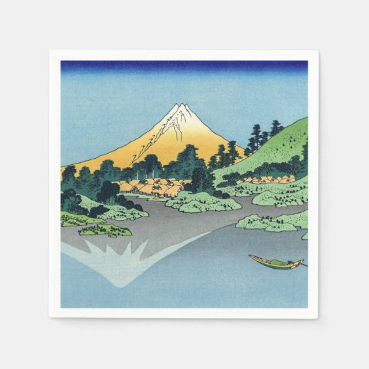 Serviette En Papier Hokusai - Le Mont Fuji reflète le lac Kawaguchi (Devant)