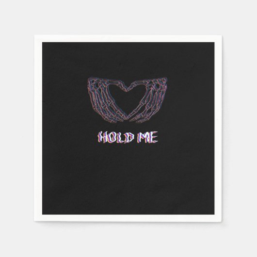 Serviette En Papier Hold Me Classic - Skeleton Hand Heart (Devant)