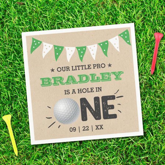 Serviette En Papier Hole In One Boys Golf 1er Anniversaire Par tee