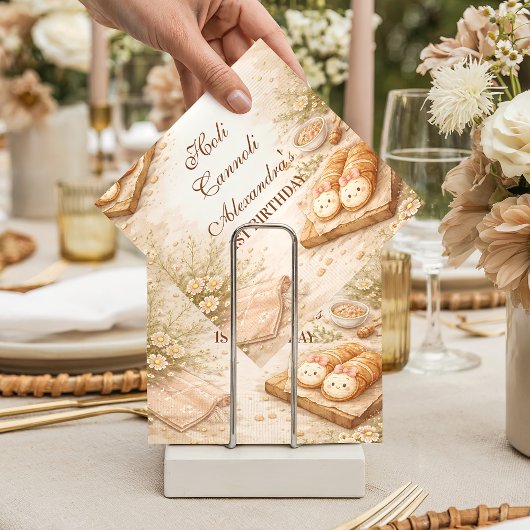 Serviette En Papier Holi Cannoli Whimsical Bakery 1st Birthday