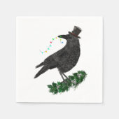 Serviette En Papier Holiday Crow with Top Hat (Devant)