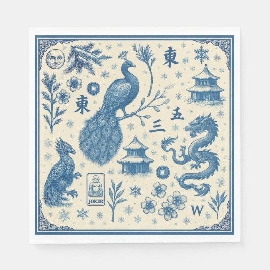 Serviette En Papier Holiday Mahjong Toile Napkins (Devant)