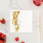 Serviette En Papier Holiday Napkin Cocktail Gold Stars (En situation)
