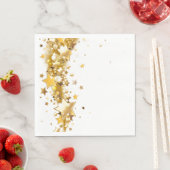 Serviette En Papier Holiday Napkin Gold Stars (En situation)