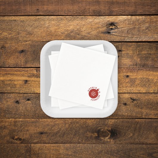 Serviette En Papier Holiday Snowflake Ajouter Votre Nom Texte