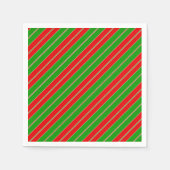 Serviette En Papier Holiday stripes in red and green (Devant)