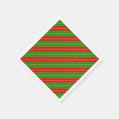 Serviette En Papier Holiday stripes in red and green (Coin)